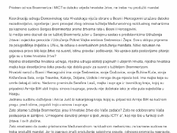 Udruge HVO-a u BiH oštro kritikuju tužioca Brammertza