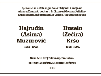 Obilježeno mjesto ratnog zločina u Brčkom