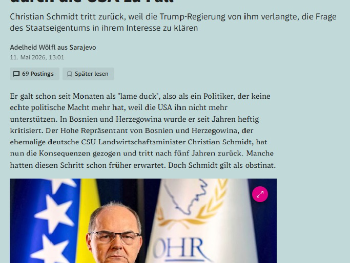 Der Standard: Američkog čovjeka u BiH smijenili - Amerikanci!