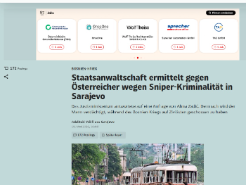 Austrijski tužioci istražuju državljanina zbog sumnje na snajperske zločine u Sarajevu