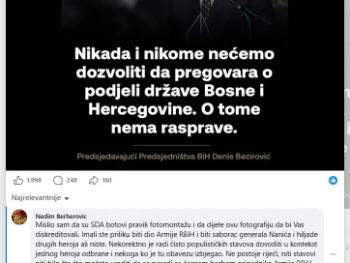 Bećirović blokira pripadnike Armije R BiH. Ne sviđa mu se šta misle