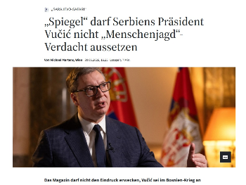 FAZ: "Speigel" najavljuje pravni rat s Vučićem