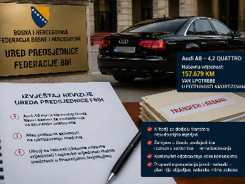 Revizori otkrili nepravilnosti u Uredu predsjednice FBiH: Audi od 157.679 KM nije u vlasništvu institucije, o transferima odlučuje savjetnica