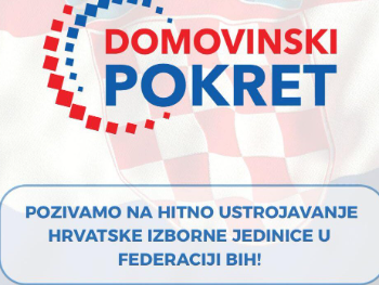 Domovinski pokret u Hrvatskoj objavio spornu rezoluciju: Traže uspostavu trećeg entiteta i blokiranje BiH na EU putu