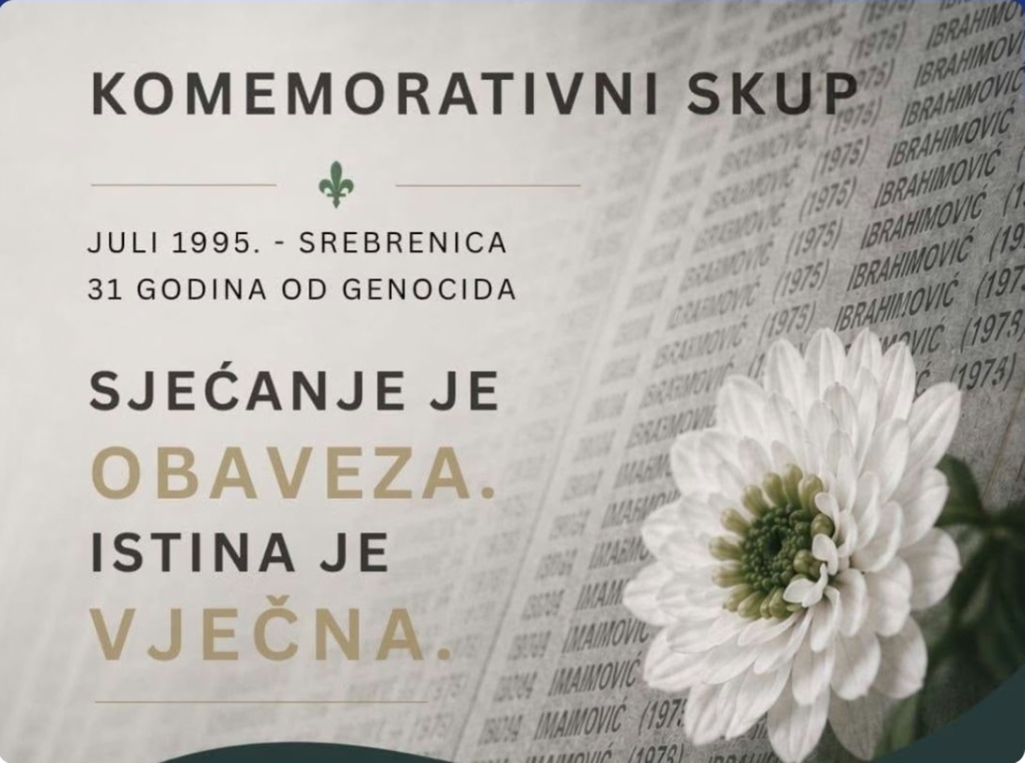 U Lukemsburgu 28. juna komemorativni skup povodom godišnjice genocida u Srebrenici - slika 1