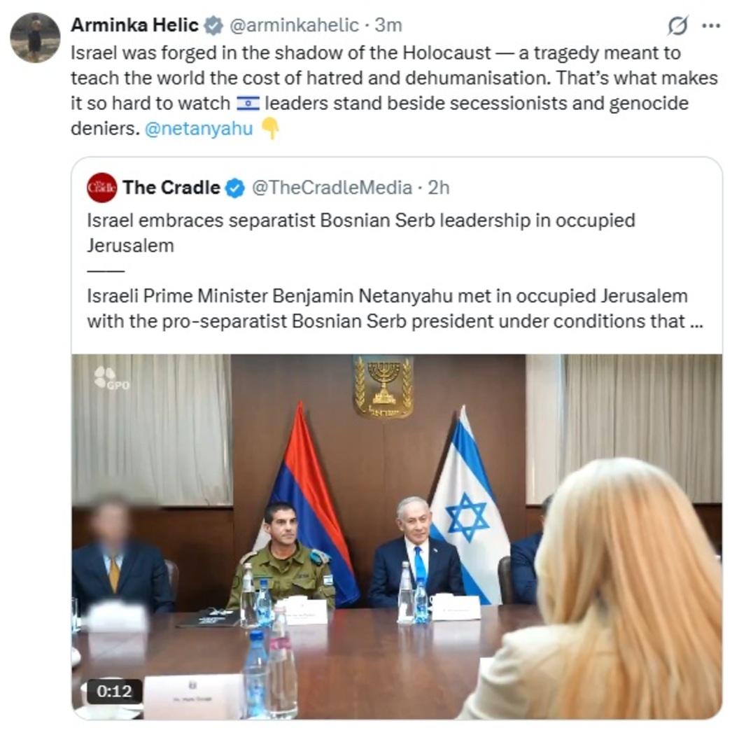 Baronesa Helić: Zašto se izraelski lideri svrstavaju uz secesioniste i negatore genocida - slika 1