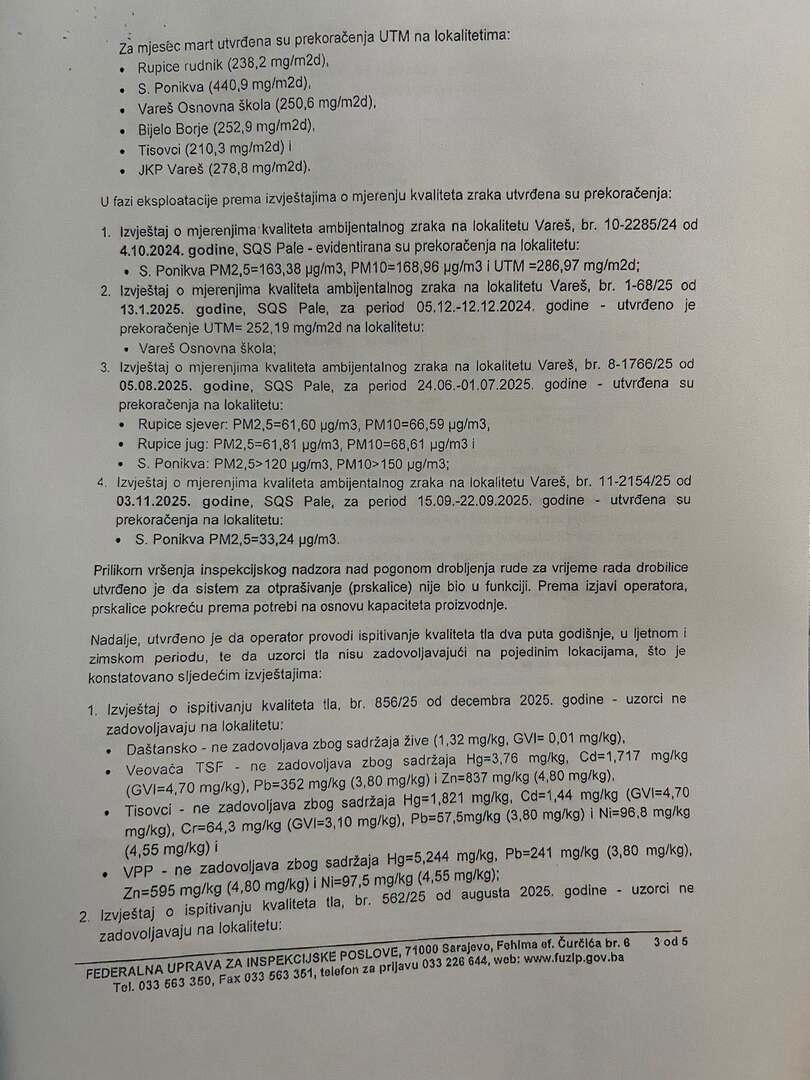 Gratz upozorio na nalaze olova u krvi stanovnika Vareša: Institucije nemaju potpune podatke - slika 4