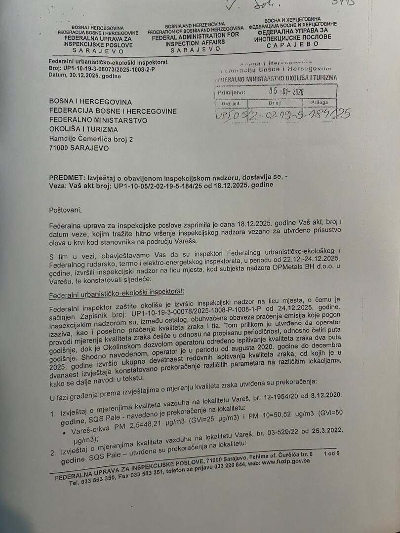 Gratz upozorio na nalaze olova u krvi stanovnika Vareša: Institucije nemaju potpune podatke - slika 6