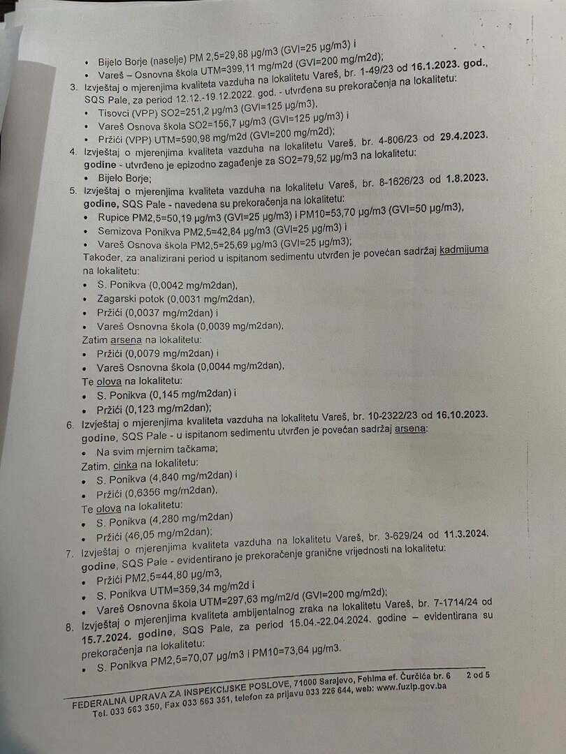 Gratz upozorio na nalaze olova u krvi stanovnika Vareša: Institucije nemaju potpune podatke - slika 5