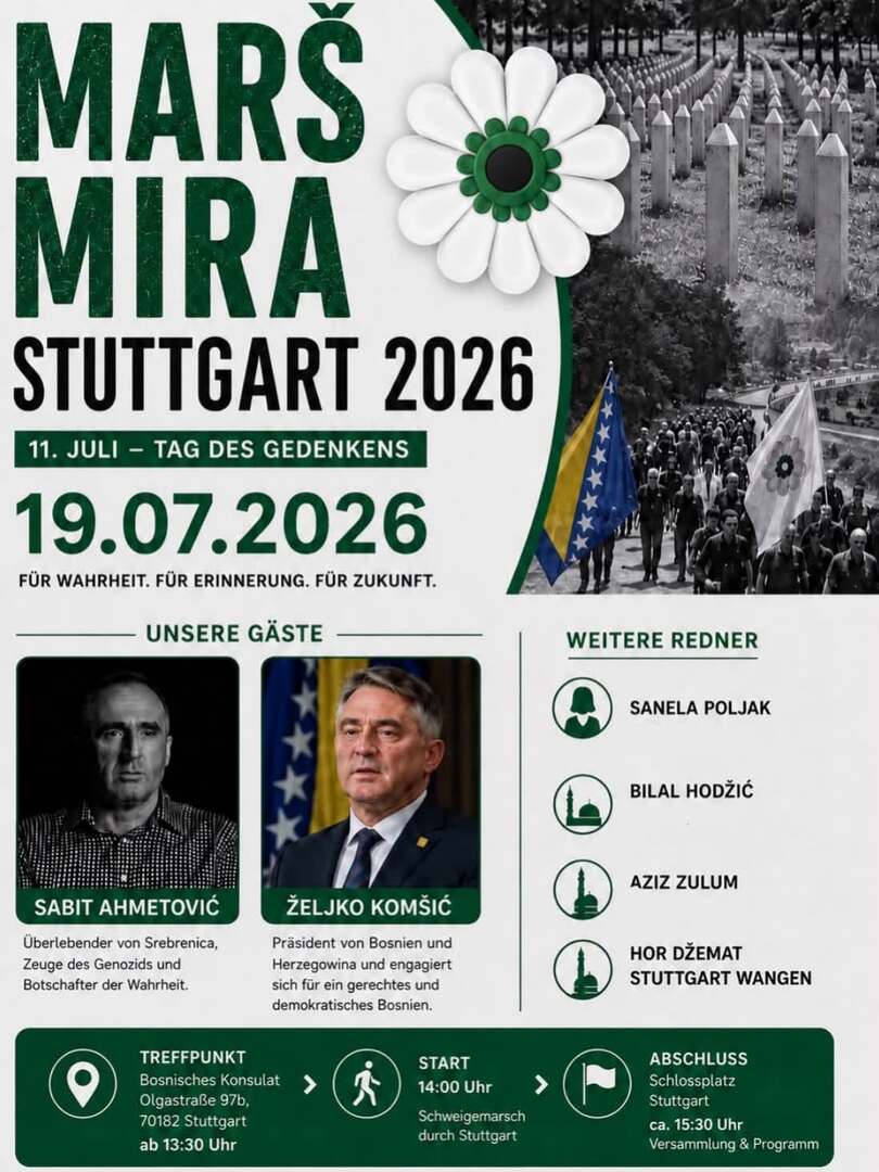 Hiljade građana na Maršu mira za Srebrenicu u Štutgartu - slika 1