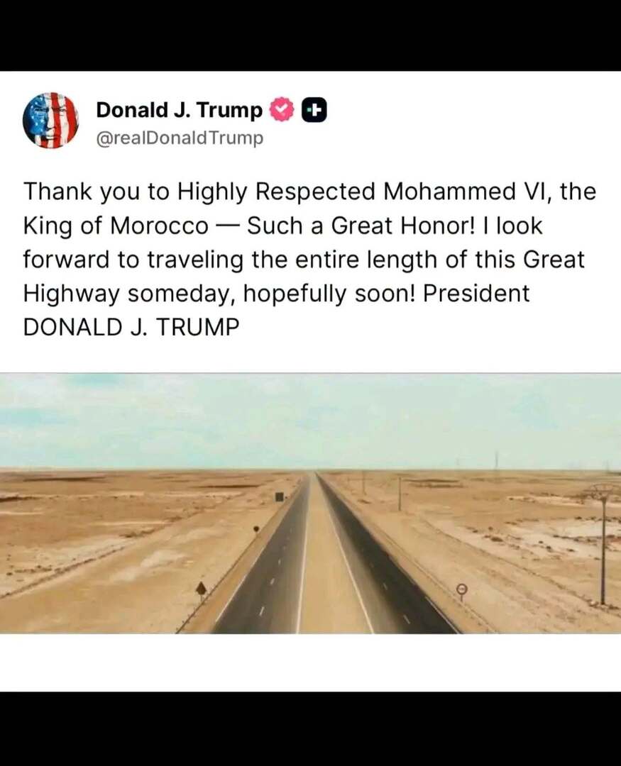 Trump želi voziti autoputem koji nosi njegovo ime u Maroku - slika 1