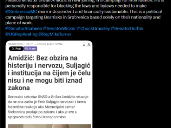 Suljagić se obratio i američkim senatorima i kongresmenima: Amidžić je problem!