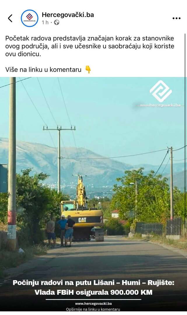 Bjelopoljske novosti demantiraju navode o 900.000 KM za put Potoci – Humi – Rujište: Novac za aktuelne radove osigurao HNK - slika 1