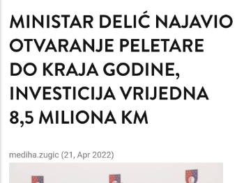 Gdje je peletara koju je najavljivao Adnan Delić? Projekt od 8,45 miliona KM i dalje mrtvo slovo na papiru