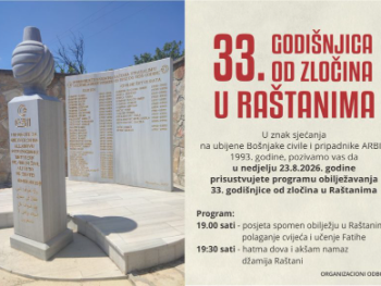 U Raštanima obilježena 33. godišnjica zločina: Ubijeno devet civila, među njima troje djece