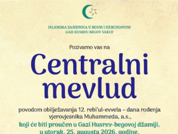 Centralni mevlud u Gazi Husrev-begovoj džamiji 25. augusta