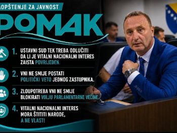 POMAK: Jedan zastupnik ne smije vitalni nacionalni interes pretvoriti u politički veto
