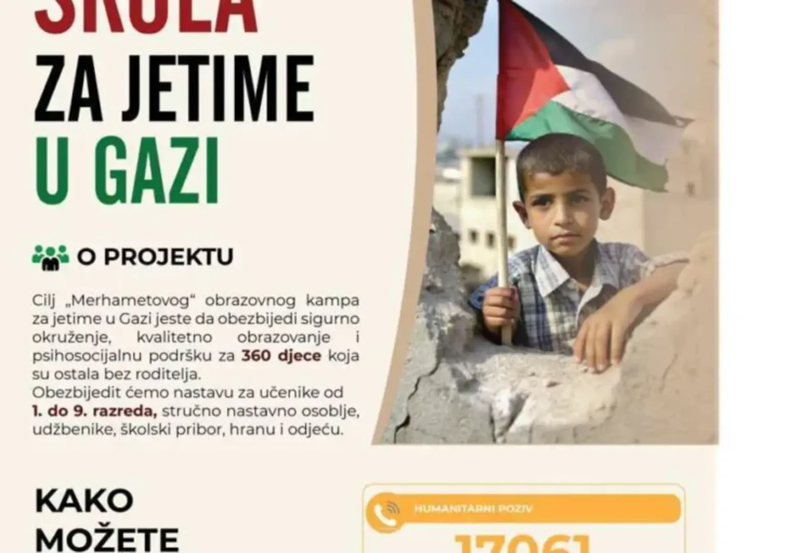 'Merhamet' gradi montažnu školu za 360 jetima u Gazi - slika 1