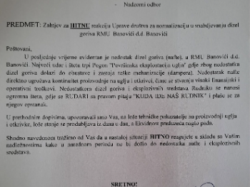 Dramatično upozorenje sindikata: RMU "Banovići" ostao bez goriva i eksploziva, stala teška mehanizacija!