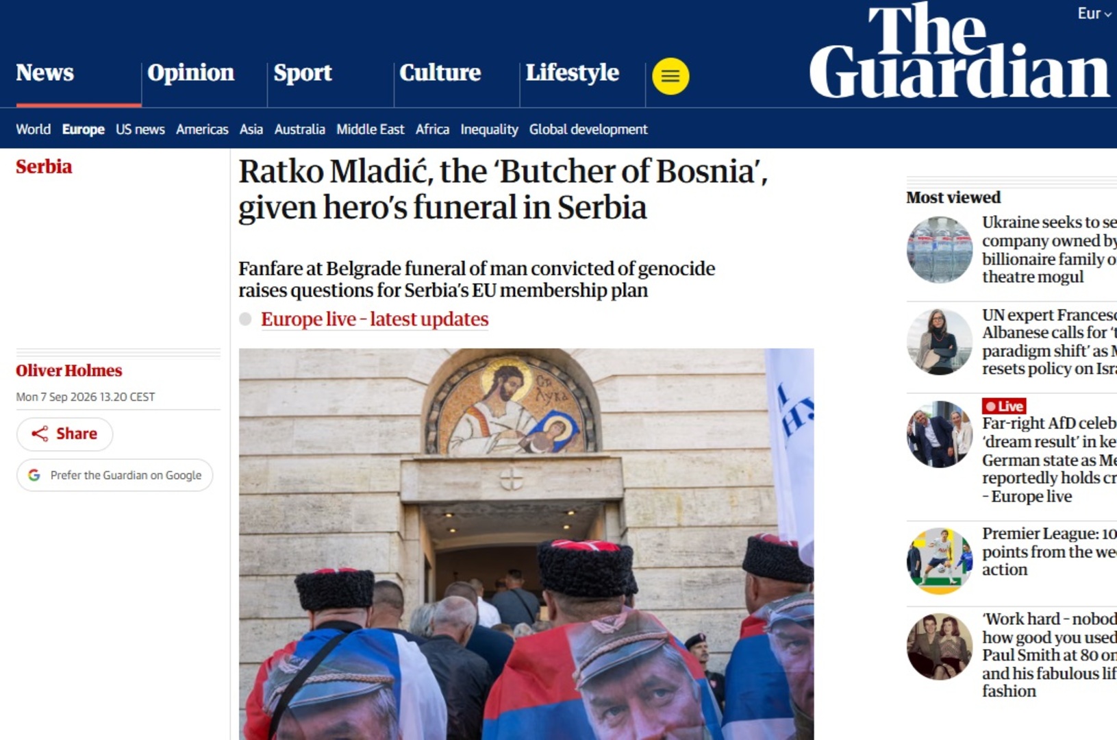 Ratko Mladić, „kasapin Bosne“, sahranjen kao heroj u Srbiji - slika 1