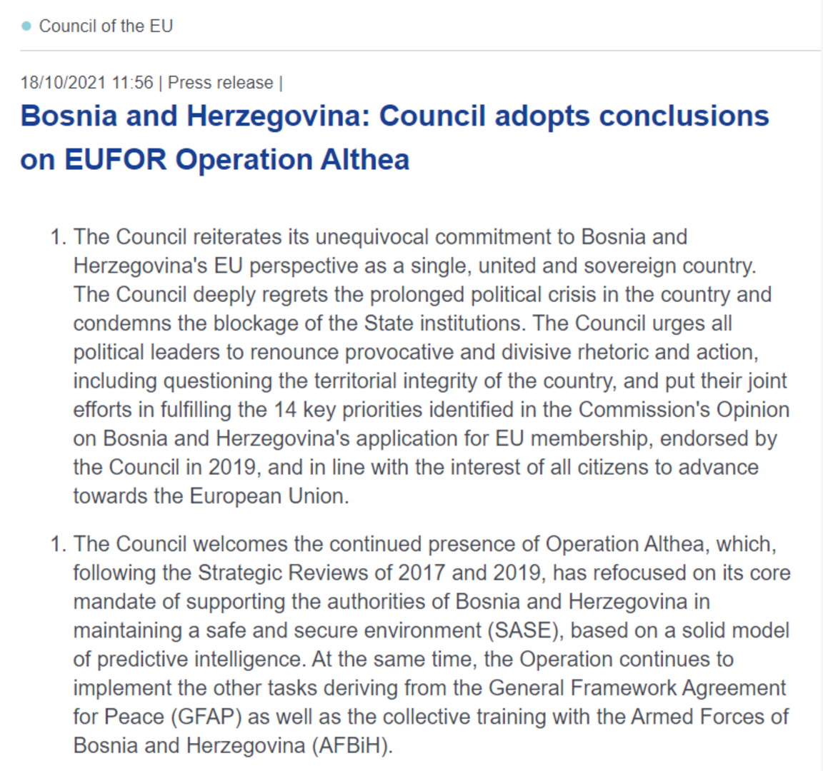 EU: "Osuđujemo blokadu državnih institucija BiH" - slika 1