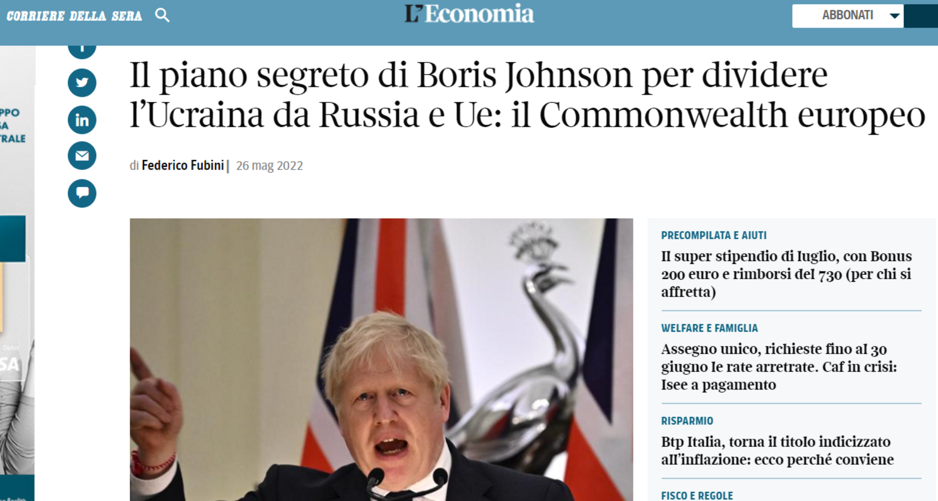"Johsnon stvara Evropski komonvelt". Ima mjesta i za BiH - slika 1