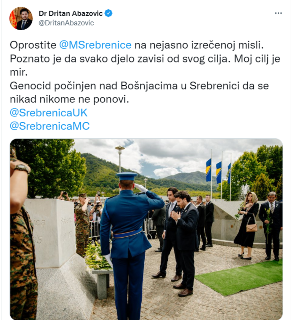 Abazović uputio izvinjenje Majkama Srebrenice - slika 1