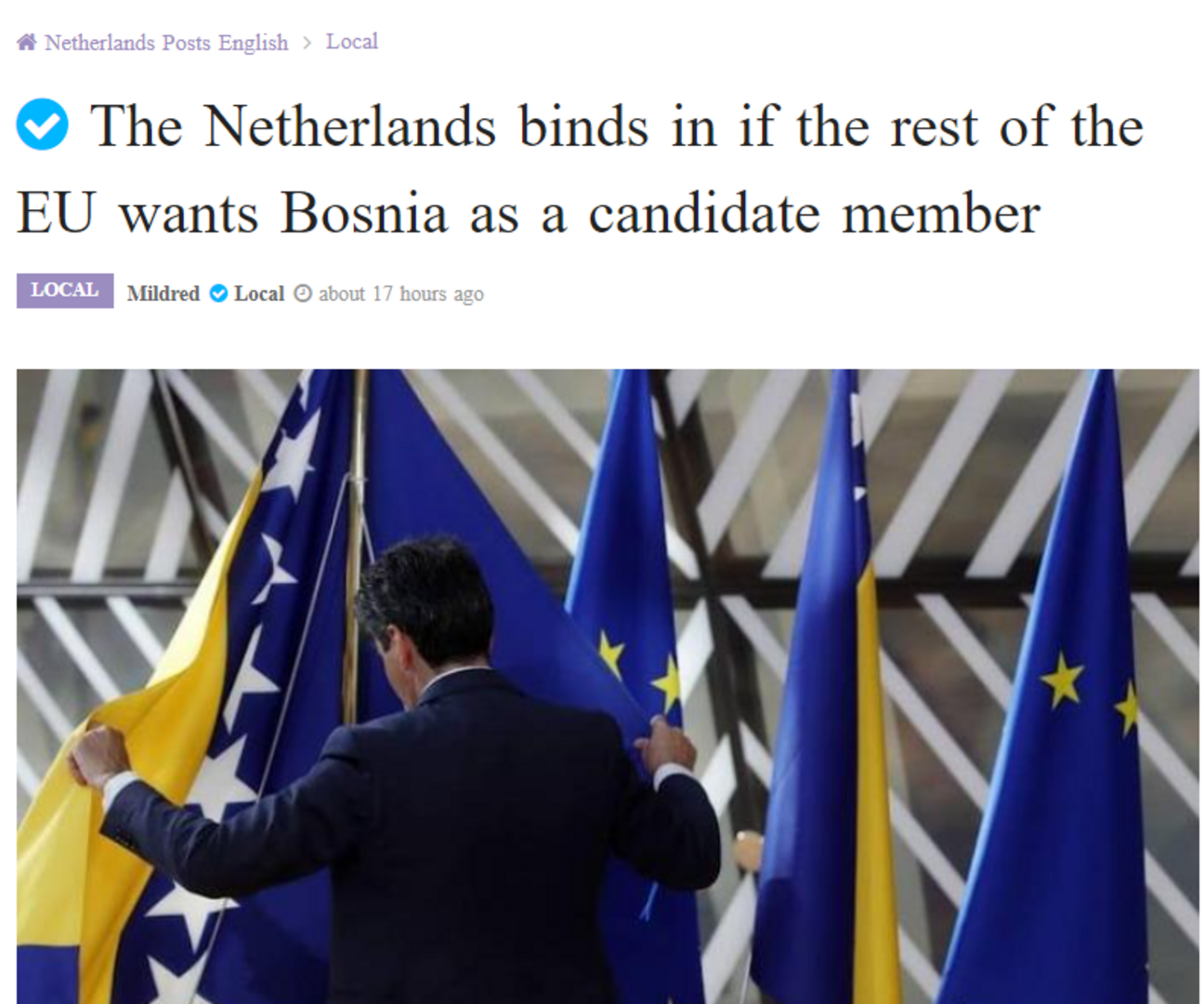Holandija više nije protiv kandidatskog statusa BiH! - slika 1