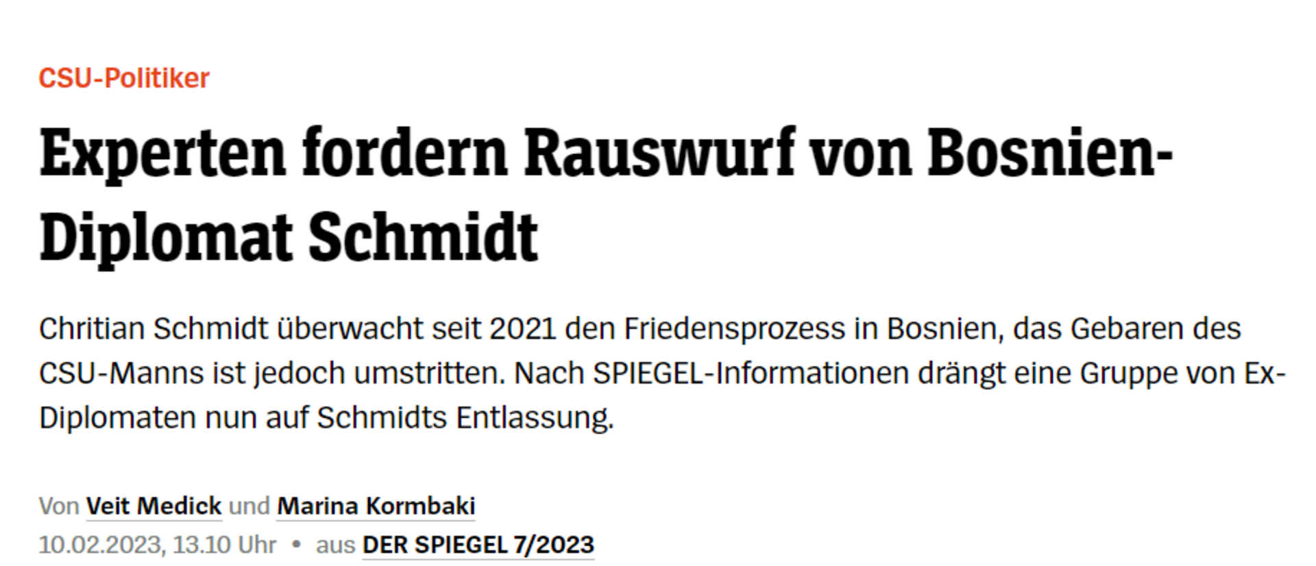 Der Spiegel: Upućen zahtjev Njemačkoj da smijeni Schmidta - slika 1