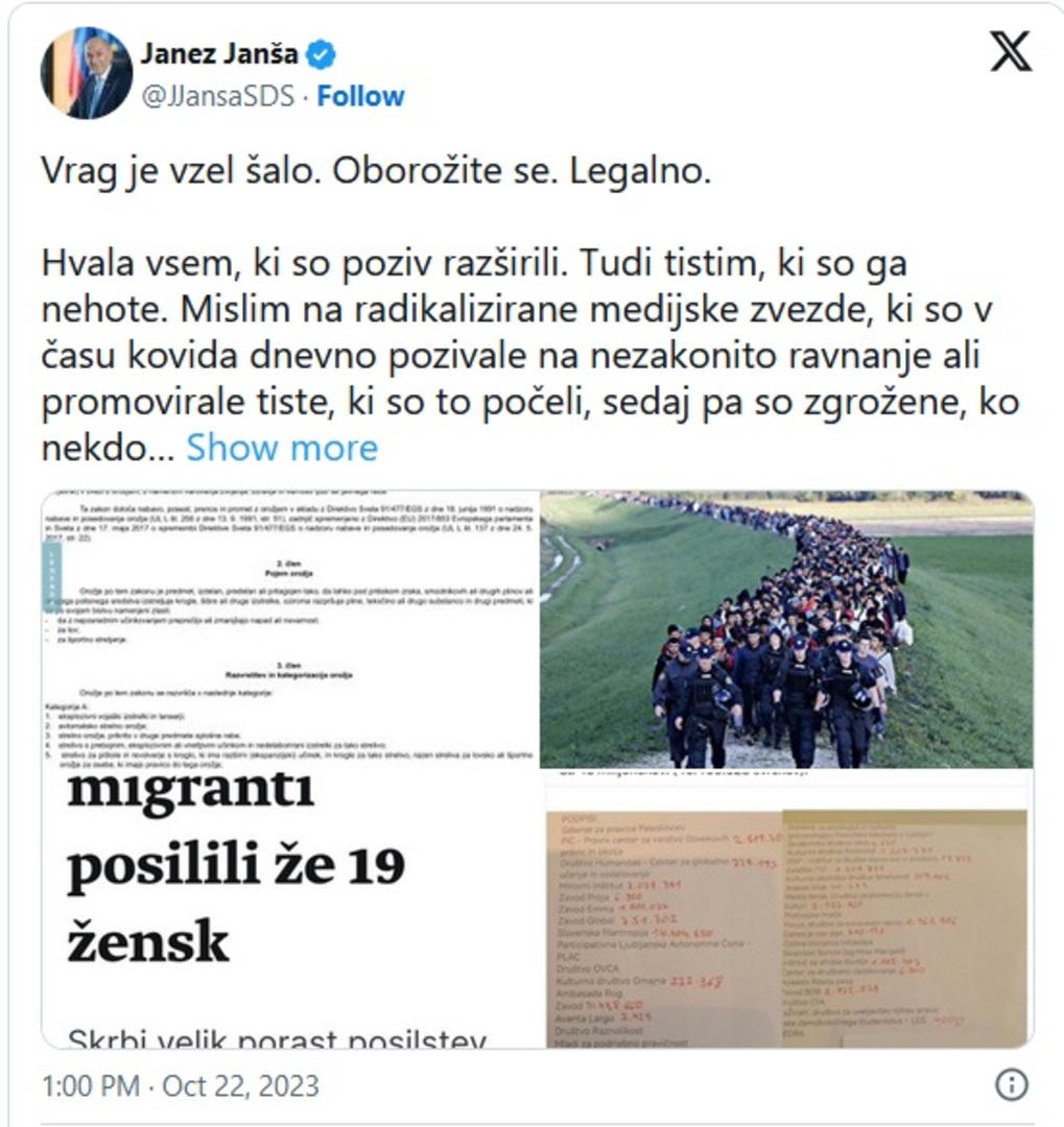 Janša uputio poruku Slovencima: Vrag je odnio šalu, naoružavajte se! - slika 1