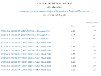 Šta znači odluka EU o sankcijama prema BiH?
