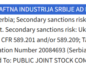 Srbija pada na koljena: Sutra kreću američke sankcije NIS-u!