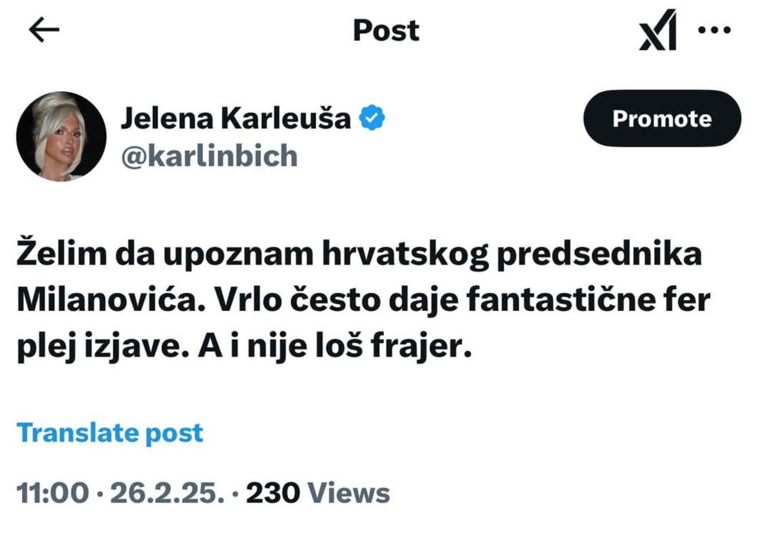 Karleuša želi upoznati Milanovića, iako ga je zvala "srbomrzac" - slika 2