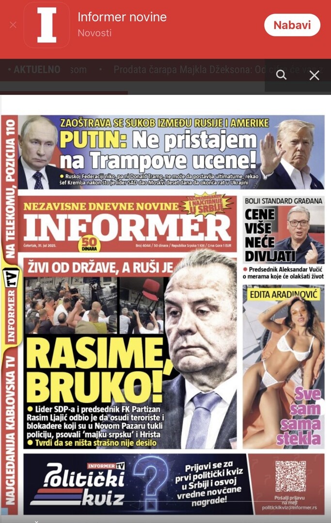 Vučićev Informer nacrtao metu Rasimu Ljajiću - slika 1