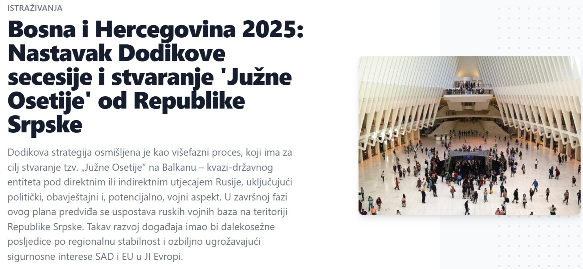 IFIMES: Dodik od Rs pravi Južnu Osetiju. Sistem u BiH nemoćan - slika 1