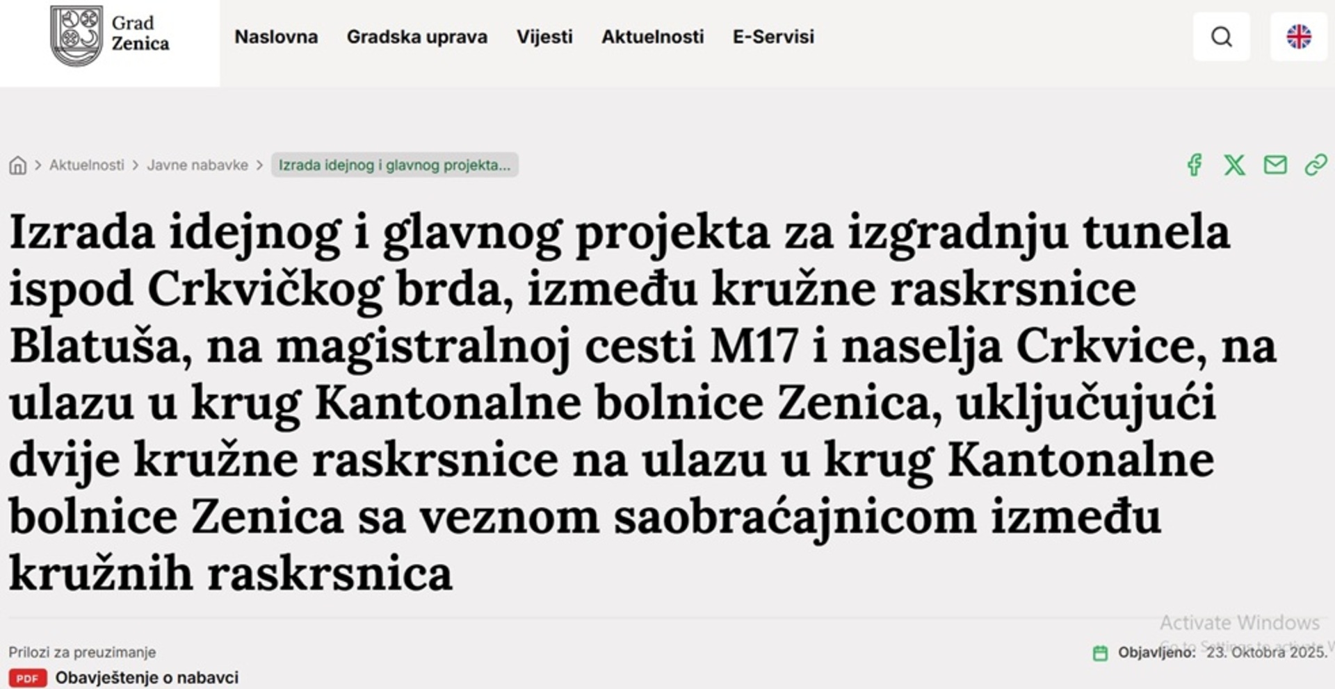 Grad Zenica rješava gužve na cestama: Gradi se tunel! - slika 1