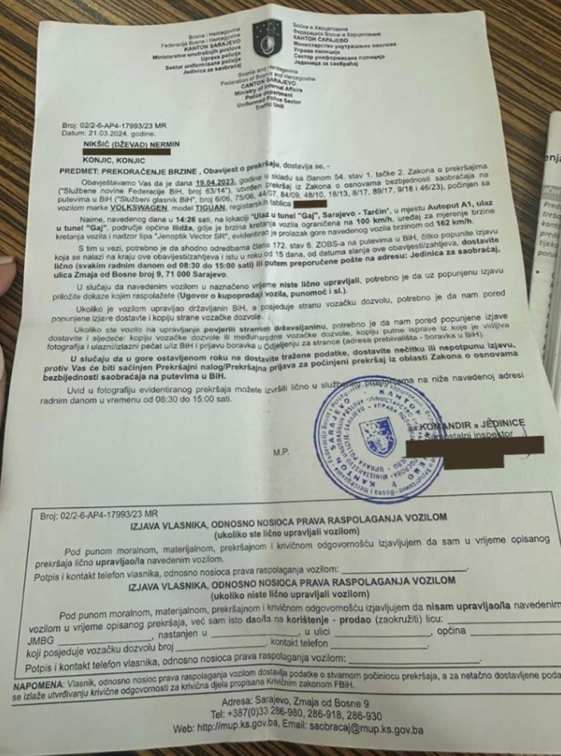 Nikšić vozio 60 preko ograničenja, šefica kabineta od Munjića tražila da ‘riješi’ kaznu - slika 2