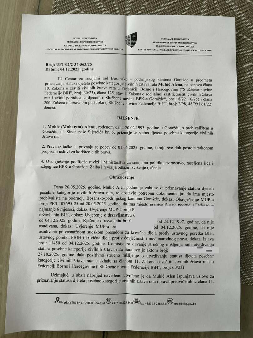 Alen Muhić priznat kao civilna žrtva rata - slika 4