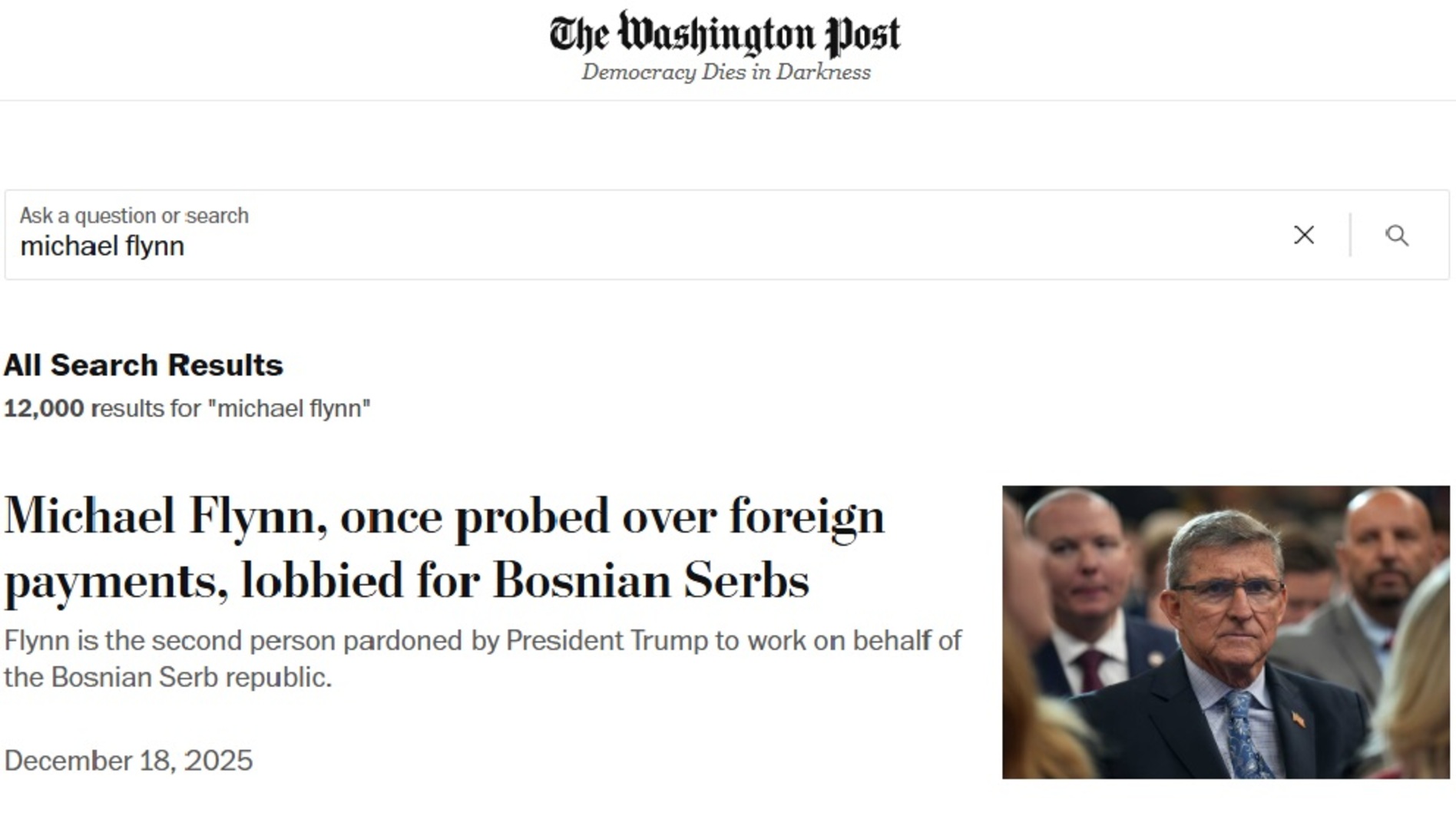 Michael Flynn, bivši savjetnik Donalda Trumpa, radi za Dodika - slika 1
