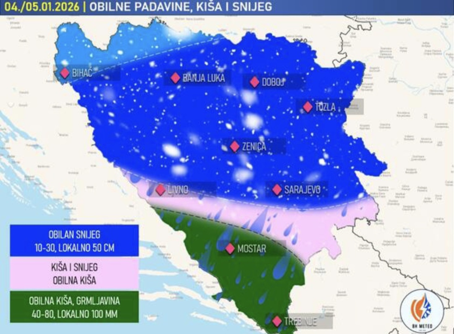 BH Meteo: Spremite lopate za snijeg - slika 1
