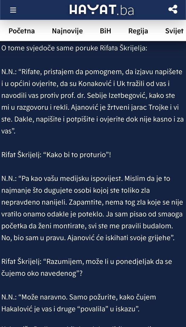 "Ovi mediji se grubo miješaju u istragu koja je u toku sa ciljem da zaštite Sebiju..." - slika 6