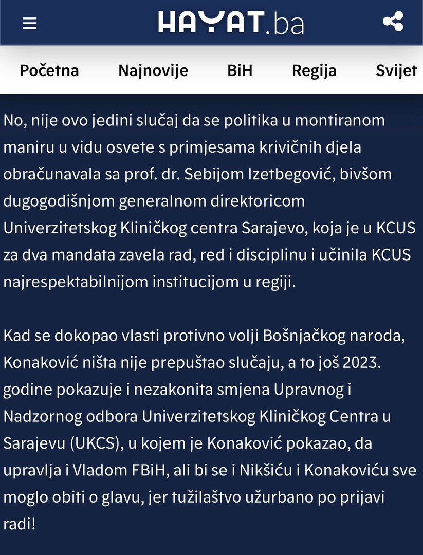 "Ovi mediji se grubo miješaju u istragu koja je u toku sa ciljem da zaštite Sebiju..." - slika 5