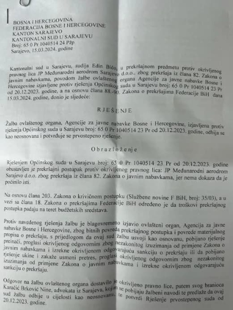 Protiv bivšeg direktora Aerodroma Sarajevo Bajića već vođen postupak, sada poslane nove prijave - slika 2