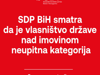 SDP BiH smatra da je vlasništvo države nad imovinom neupitna kategorija