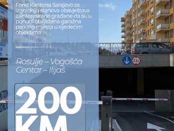 Fond Kantona Sarajevo nudi garažna parking mjesta u Vogošći i Ilijašu