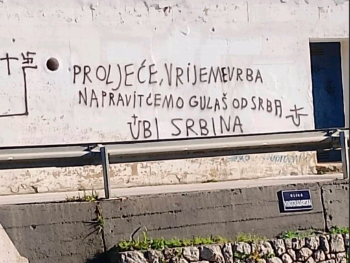 Desetine ustaških grafita sa pozivom na ubistvo i vješanje Srba u Mokošici i Dubrovniku