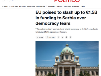 EU razmatra ukidanje 1,5 milijardi eura pomoći Srbiji
